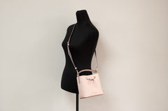 Michael Kors Suri Small Dark Powder Blush Signature PVC Bucket Crossbody Handbag -  Luxury Cross Body Bag for Women -  Michael Kors.