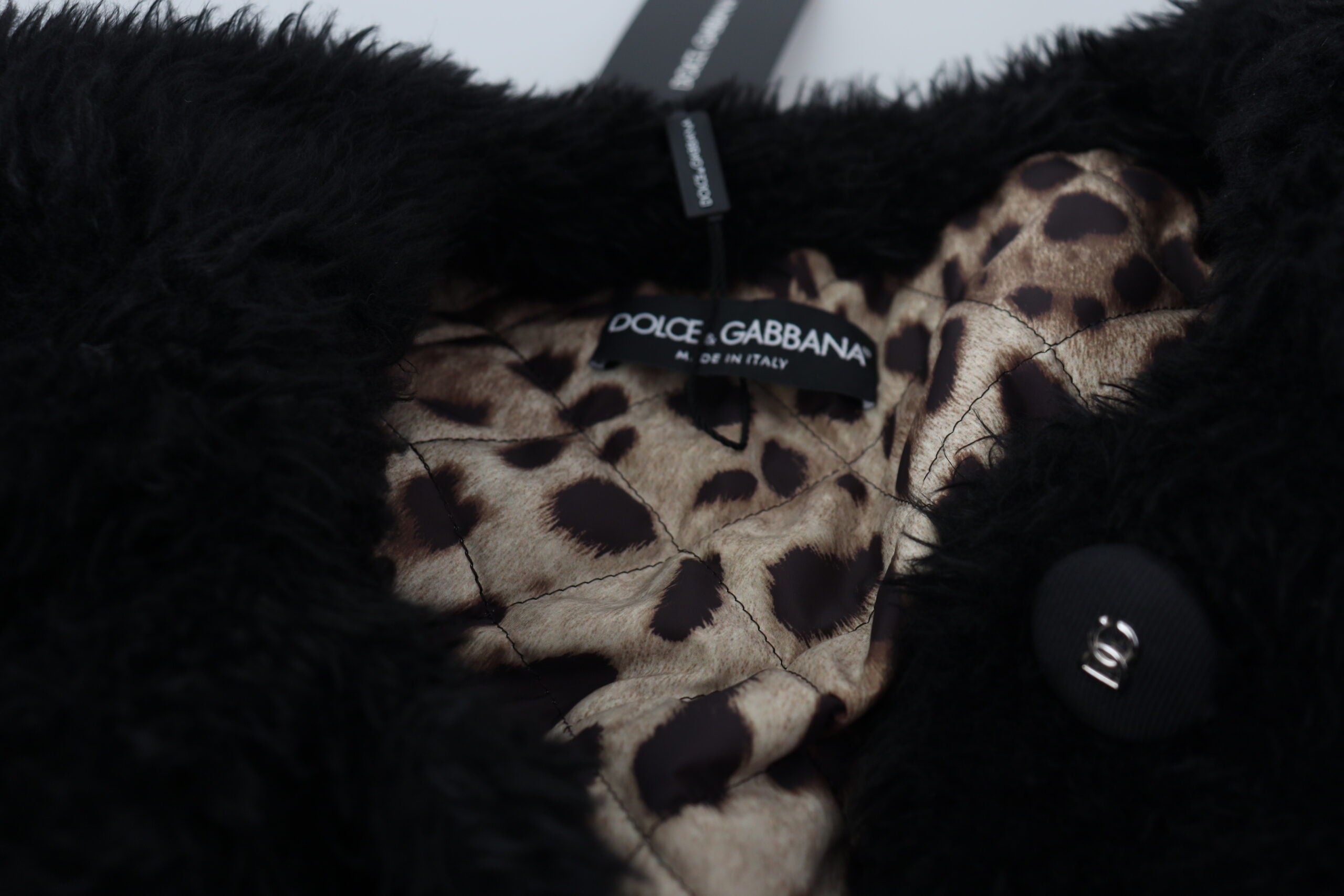 Dolce & Gabbana Black Cashmere Blend Faux Fur Coat Jacket -   -  Dolce & Gabbana.
