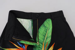 Dolce & Gabbana Black Leaves Print High Waist Hot Pants Shorts -   -  Dolce & Gabbana.