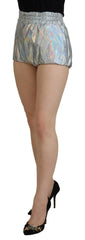 Dolce & Gabbana Silver Holographic High Waist Hot Pants Shorts -   -  Dolce & Gabbana.