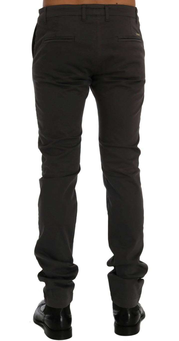 GF Ferre Gray Cotton Stretch Chinos Pants -   -  GF Ferre.