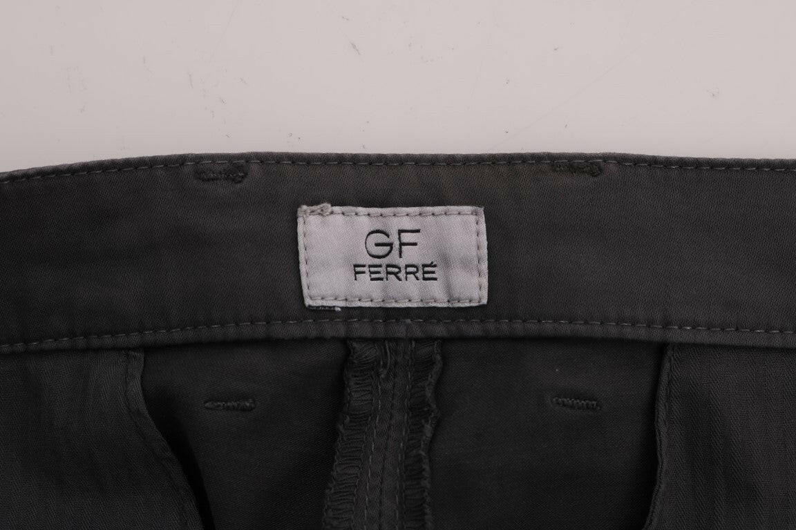 GF Ferre Gray Cotton Stretch Chinos Pants -   -  GF Ferre.