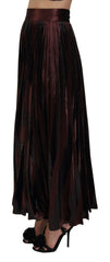 Dolce & Gabbana Brown Polyester High Waist A-line Maxi Skirt -   -  Dolce & Gabbana.