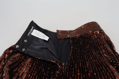 Dolce & Gabbana Bronze Sequined High Waist A-line Maxi Skirt -   -  Dolce & Gabbana.