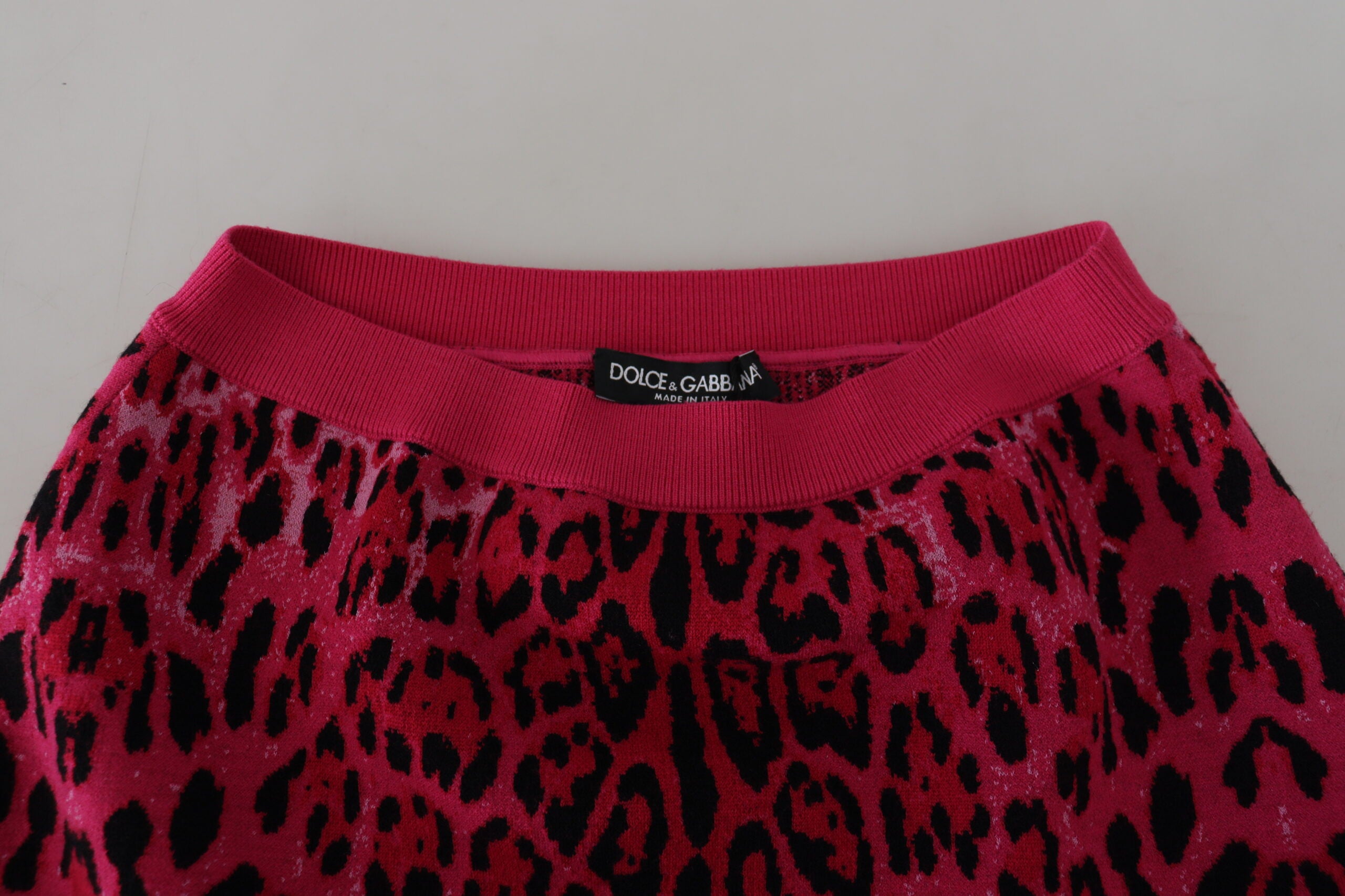 Dolce & Gabbana Pink Leopard High Waist A-line Mini Skirt -   -  Dolce & Gabbana.