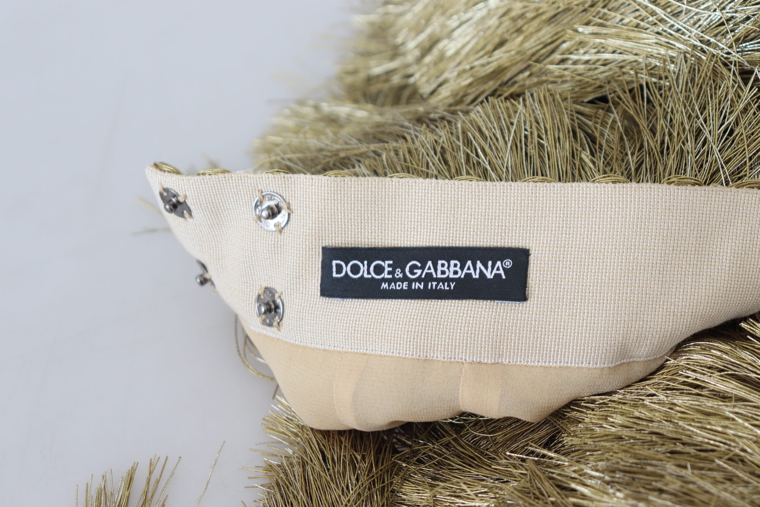 Dolce & Gabbana Gold Tiered Metallic Fringed Midi Silk Skirt -   -  Dolce & Gabbana.