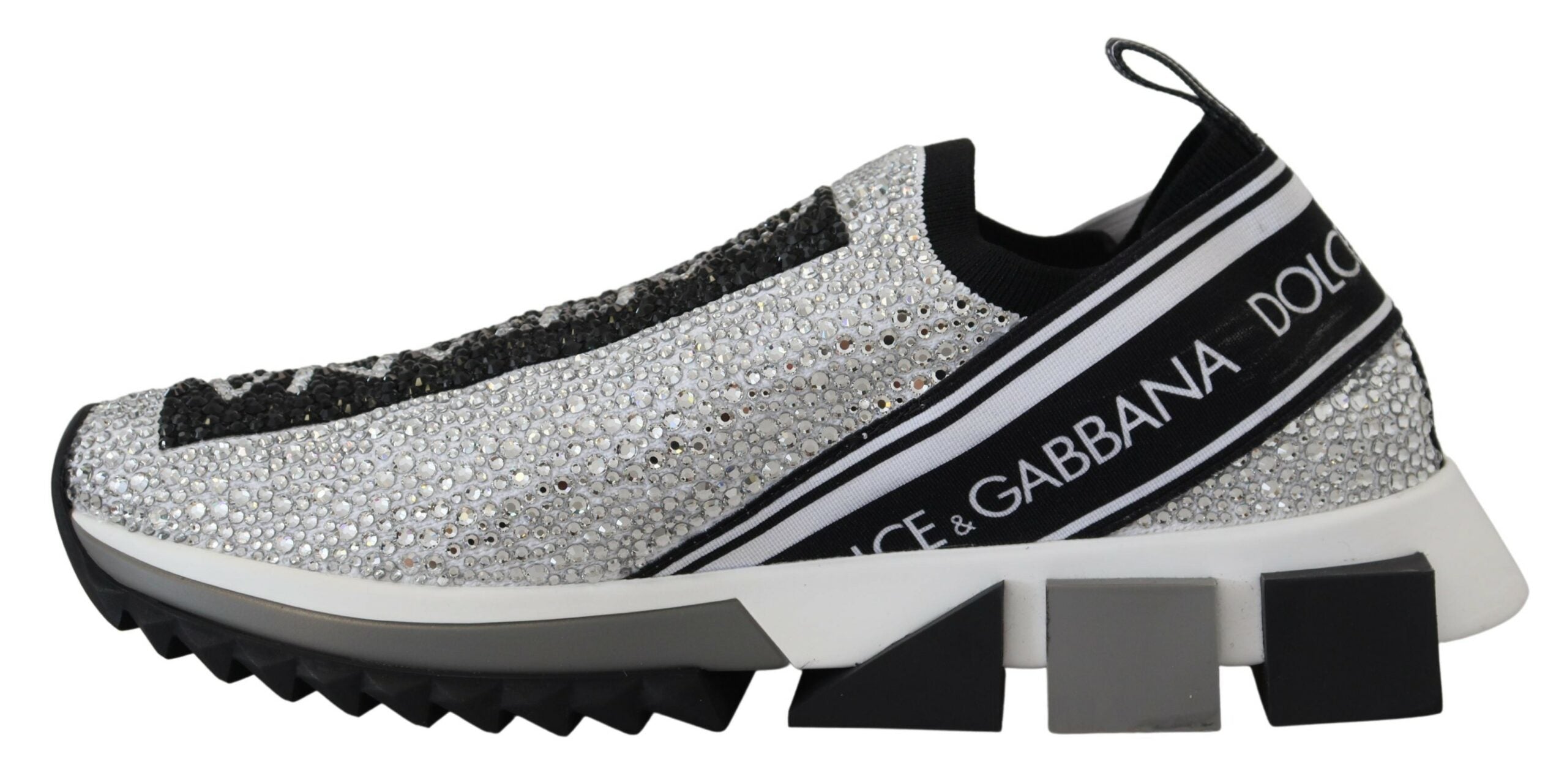 Dolce & Gabbana Silver Rhinestones Sorrento Sneakers Shoes -   -  Dolce & Gabbana.