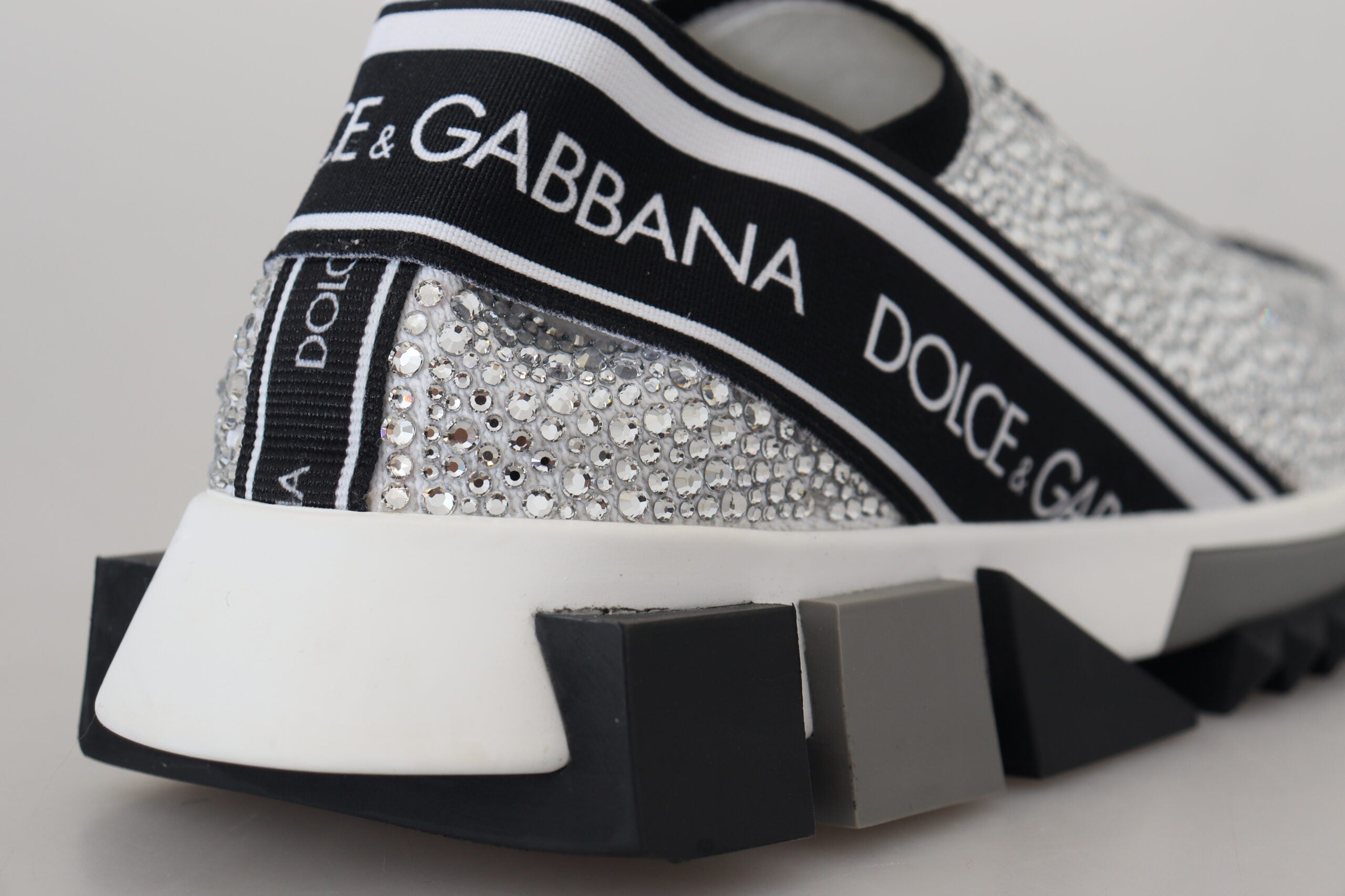 Dolce & Gabbana Silver Rhinestones Sorrento Sneakers Shoes -   -  Dolce & Gabbana.