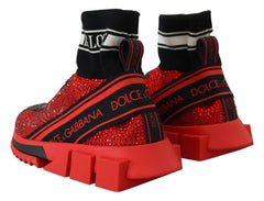 Dolce & Gabbana Red Bling Sorrento Sneakers Socks Shoes -   -  Dolce & Gabbana.