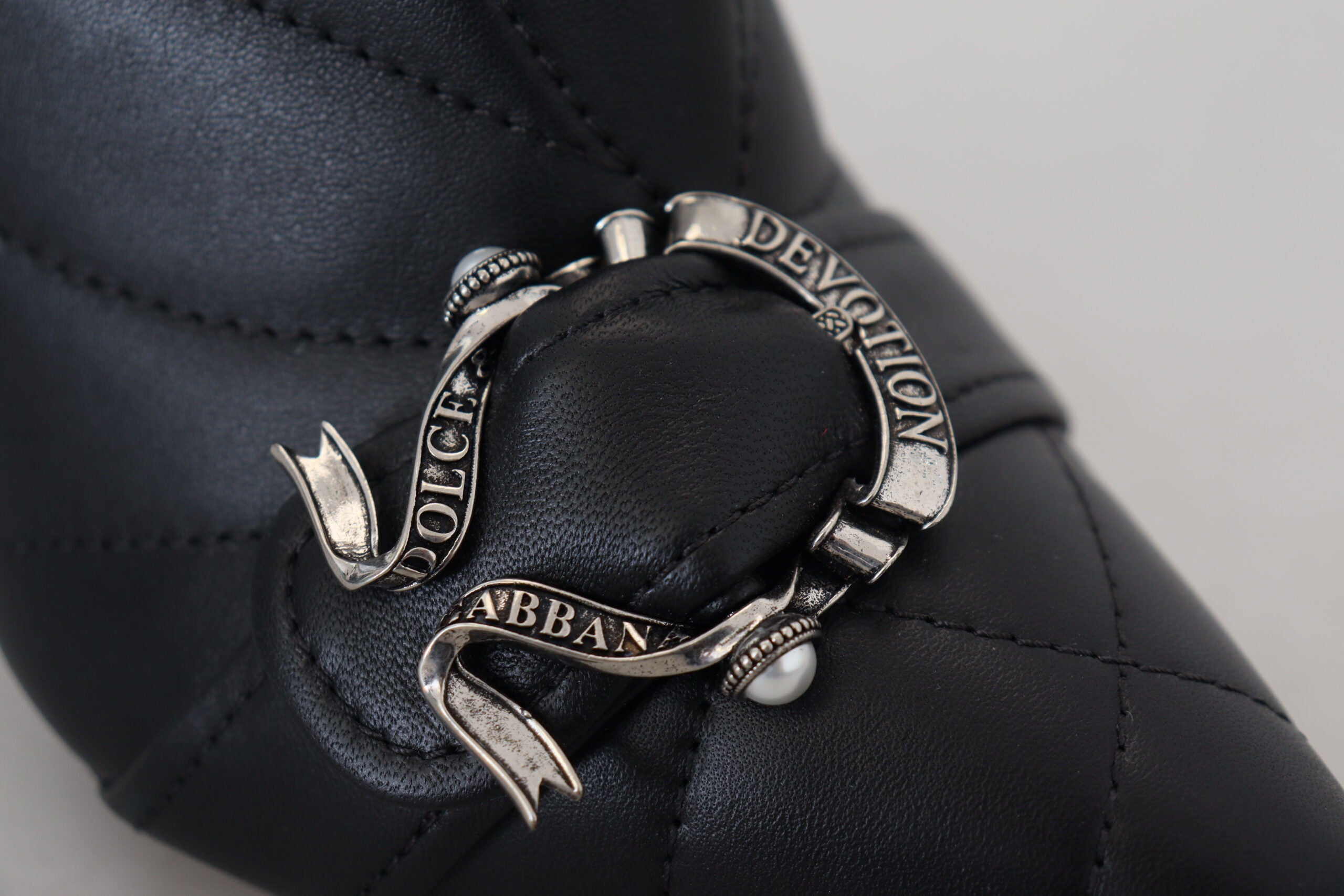Dolce & Gabbana Black Devotion Quilted Buckled Ankle Boots Shoes -   -  Dolce & Gabbana.