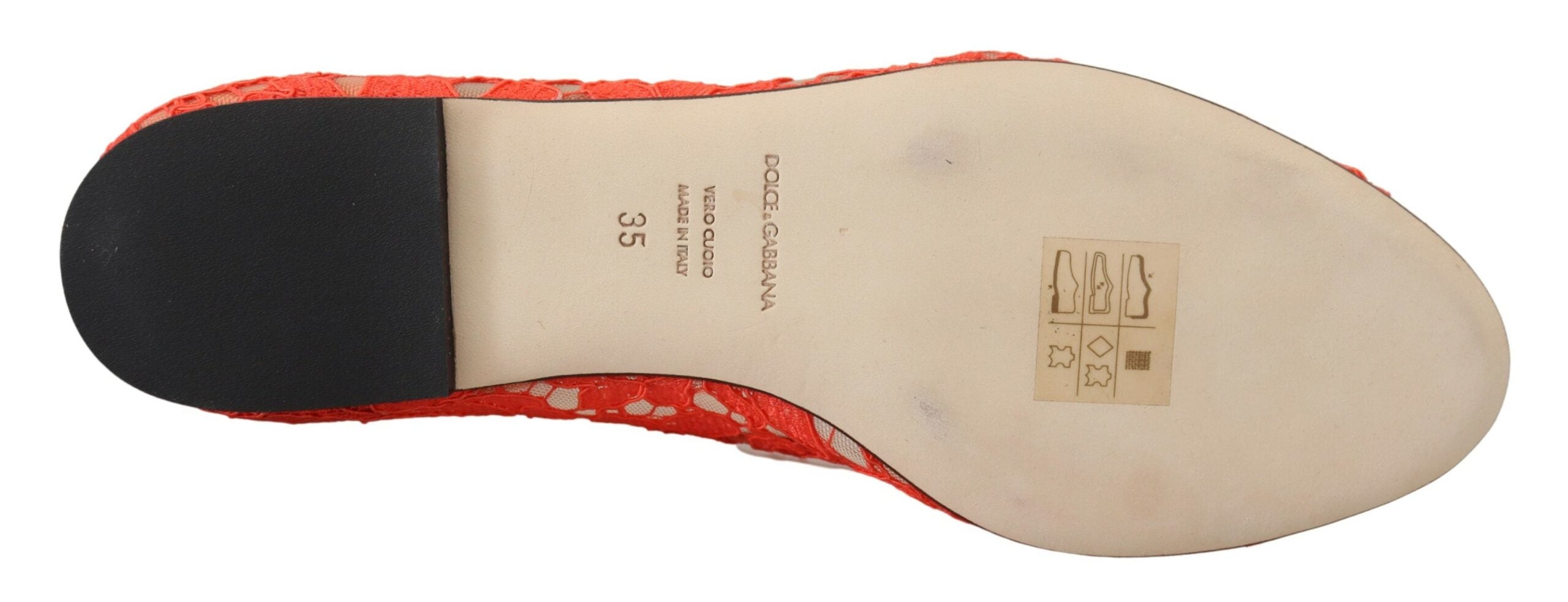 Dolce & Gabbana Red Taormina Lace Crystals Ballet Flats Shoes -   -  Dolce & Gabbana.