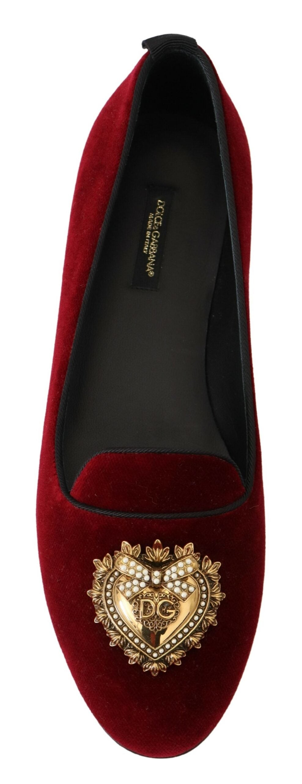 Dolce & Gabbana Bordeaux Velvet Slip-On Loafers Flats Shoes -   -  Dolce & Gabbana.