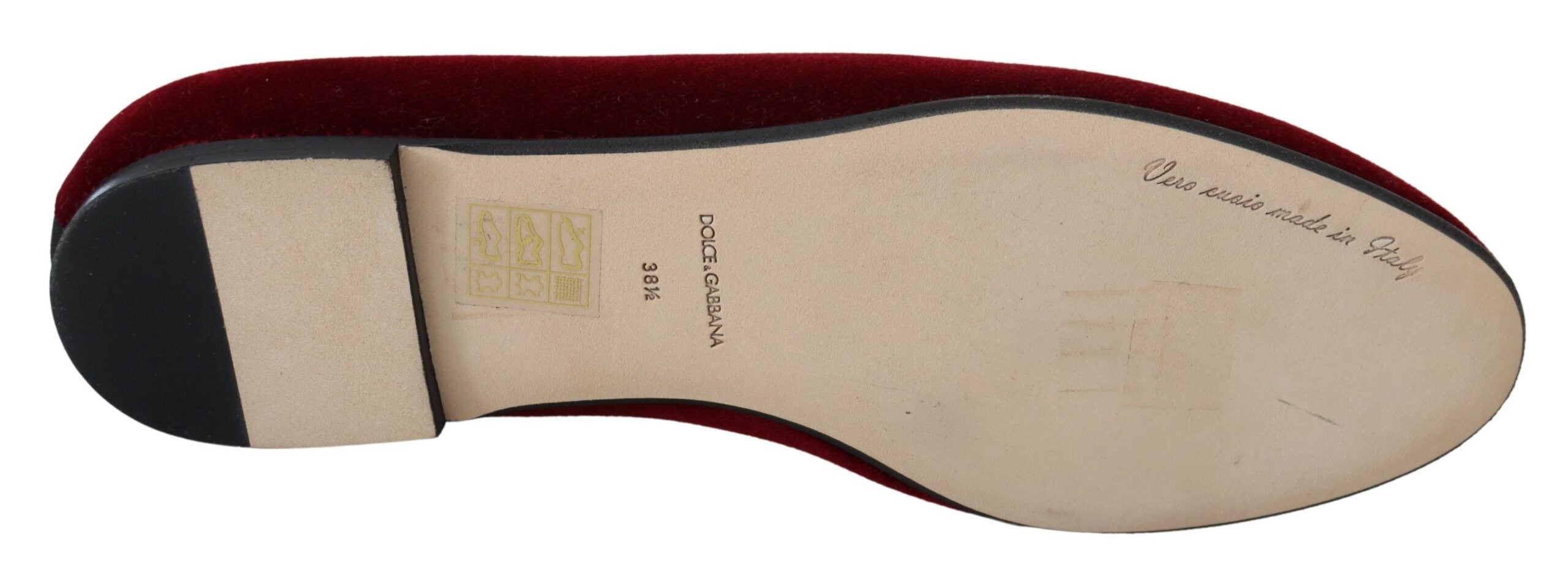 Dolce & Gabbana Bordeaux Velvet Slip-On Loafers Flats Shoes -   -  Dolce & Gabbana.