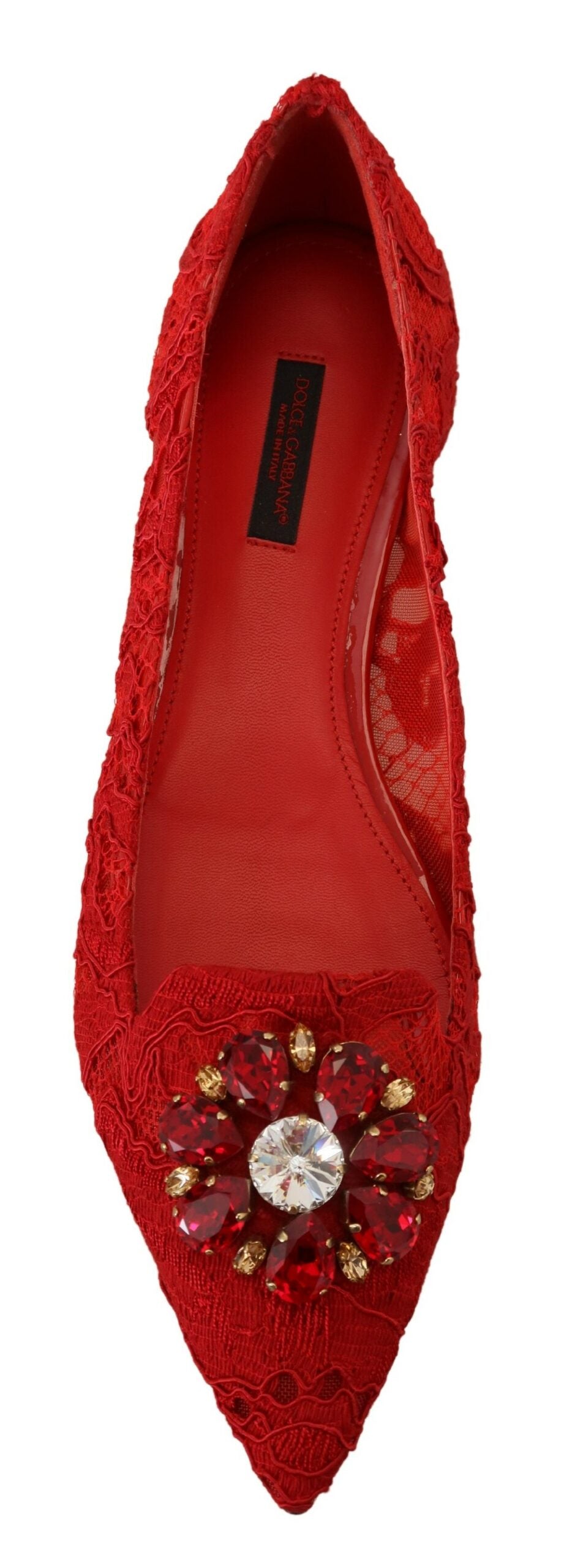 Dolce & Gabbana Red Taormina Crystals Loafers Flats Shoes -   -  Dolce & Gabbana.