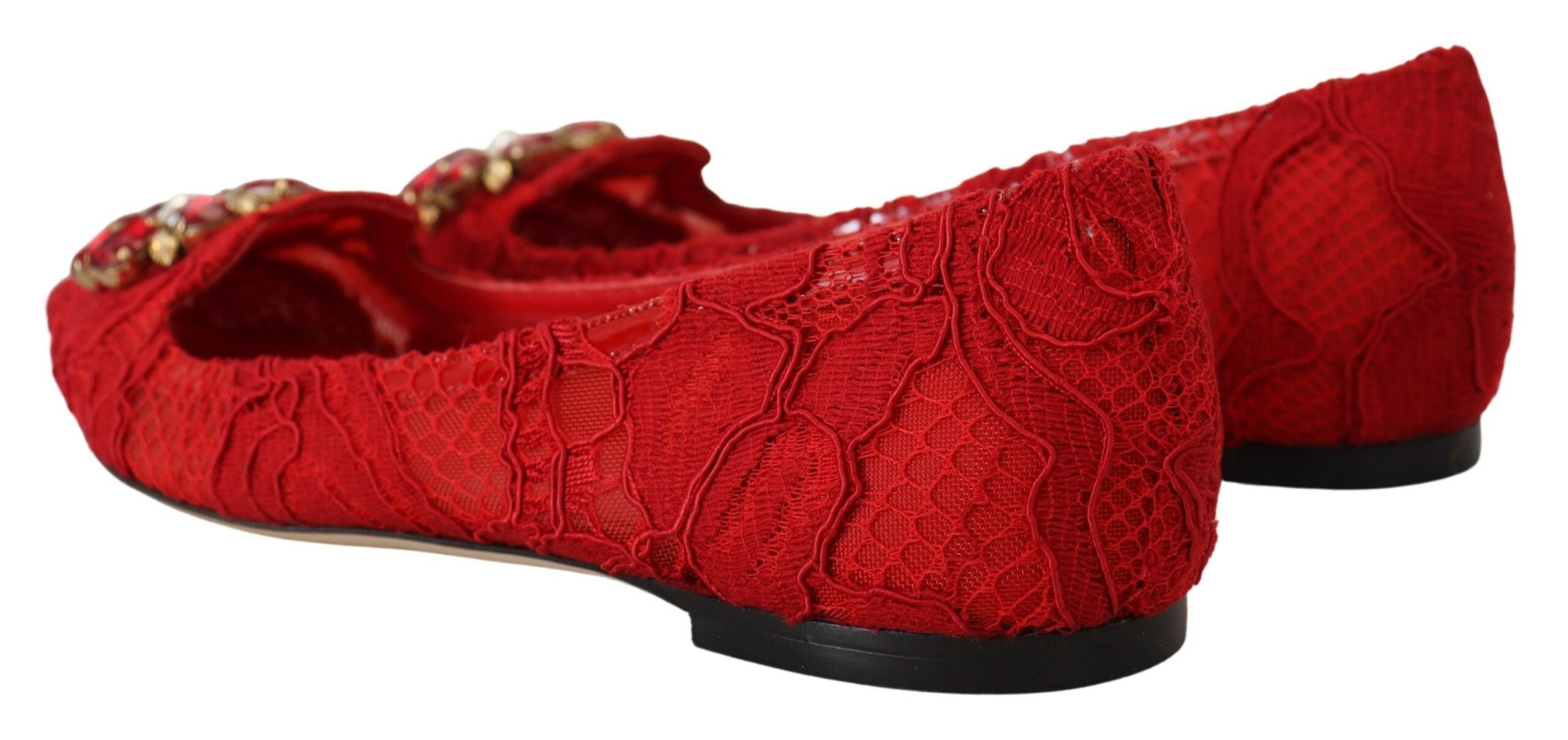 Dolce & Gabbana Red Taormina Crystals Loafers Flats Shoes -   -  Dolce & Gabbana.