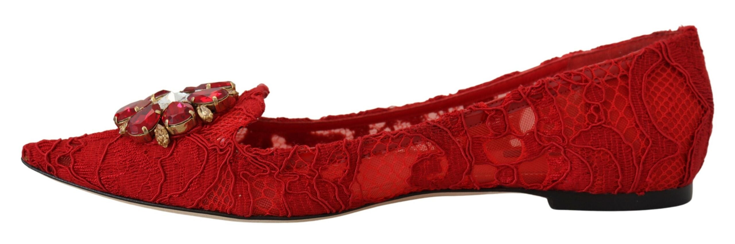 Dolce & Gabbana Red Taormina Crystals Loafers Flats Shoes -   -  Dolce & Gabbana.