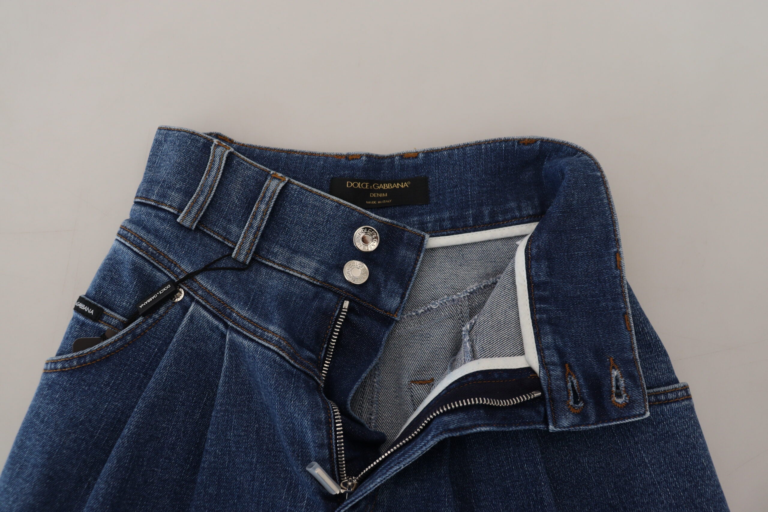 Dolce & Gabbana Blue High Waist Denim Cotton Stretch Jeans -   -  Dolce & Gabbana.