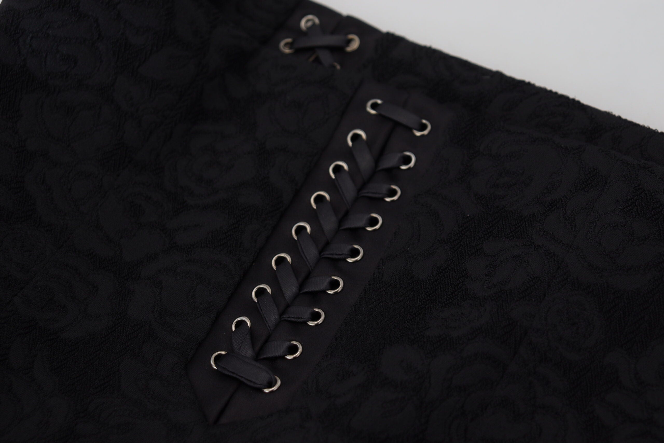 Dolce & Gabbana Black Brocade Mini Above Knee Pencil Skirt -   -  Dolce & Gabbana.