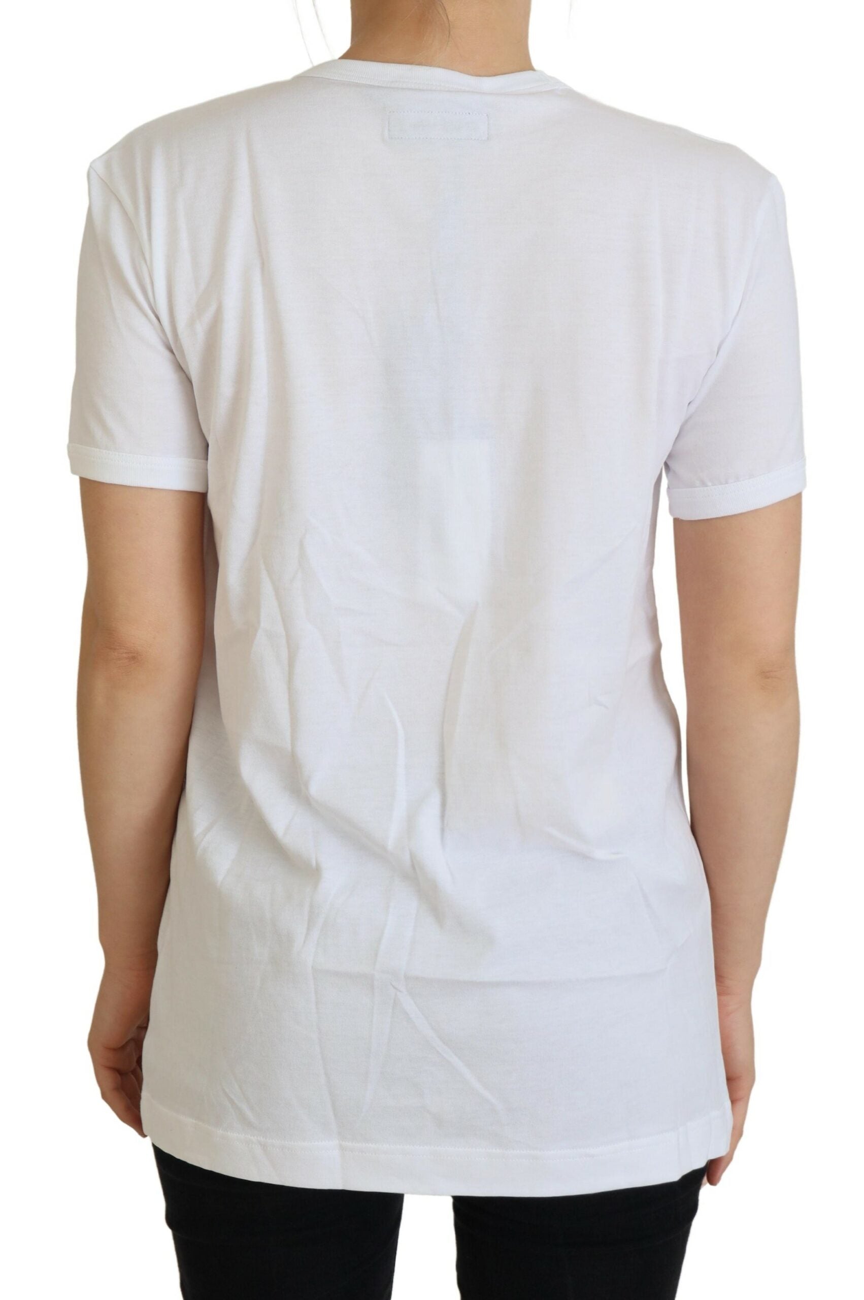 Dolce & Gabbana White #dgfamily Crewneck Cotton T-shirt -   -  Dolce & Gabbana.