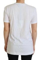 Dolce & Gabbana White #dgfamily Crewneck Cotton T-shirt -   -  Dolce & Gabbana.
