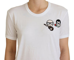Dolce & Gabbana White #dgfamily Crewneck Cotton T-shirt -   -  Dolce & Gabbana.