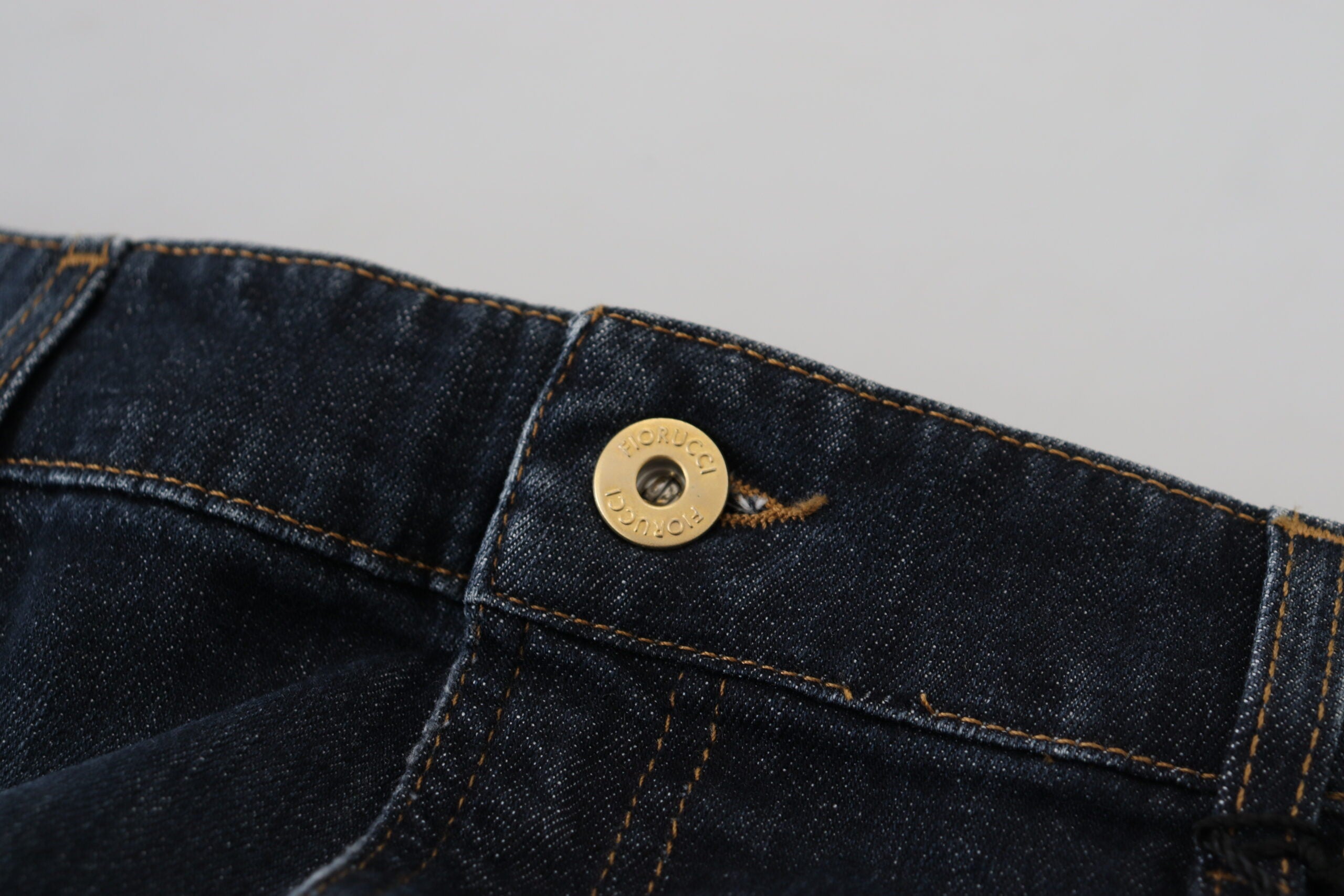 Fiorucci Dark Blue Washed Mid Waist Pencil Cut Denim Skirt -   -  Fiorucci.