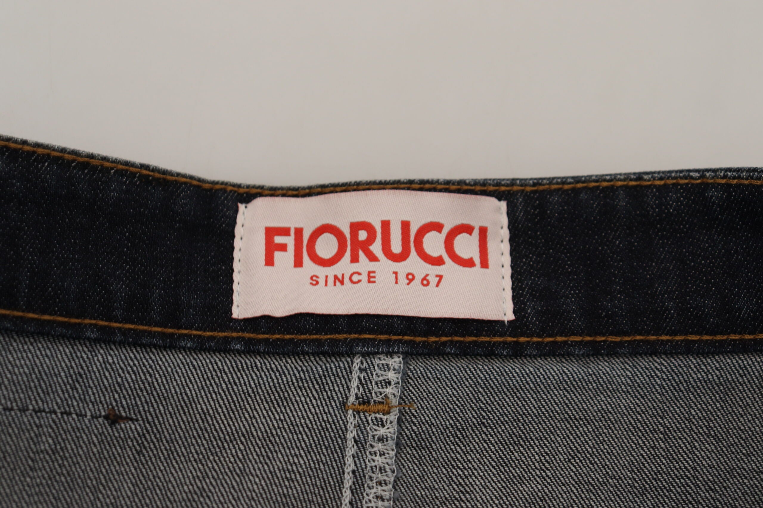 Fiorucci Dark Blue Washed Mid Waist Pencil Cut Denim Skirt -   -  Fiorucci.
