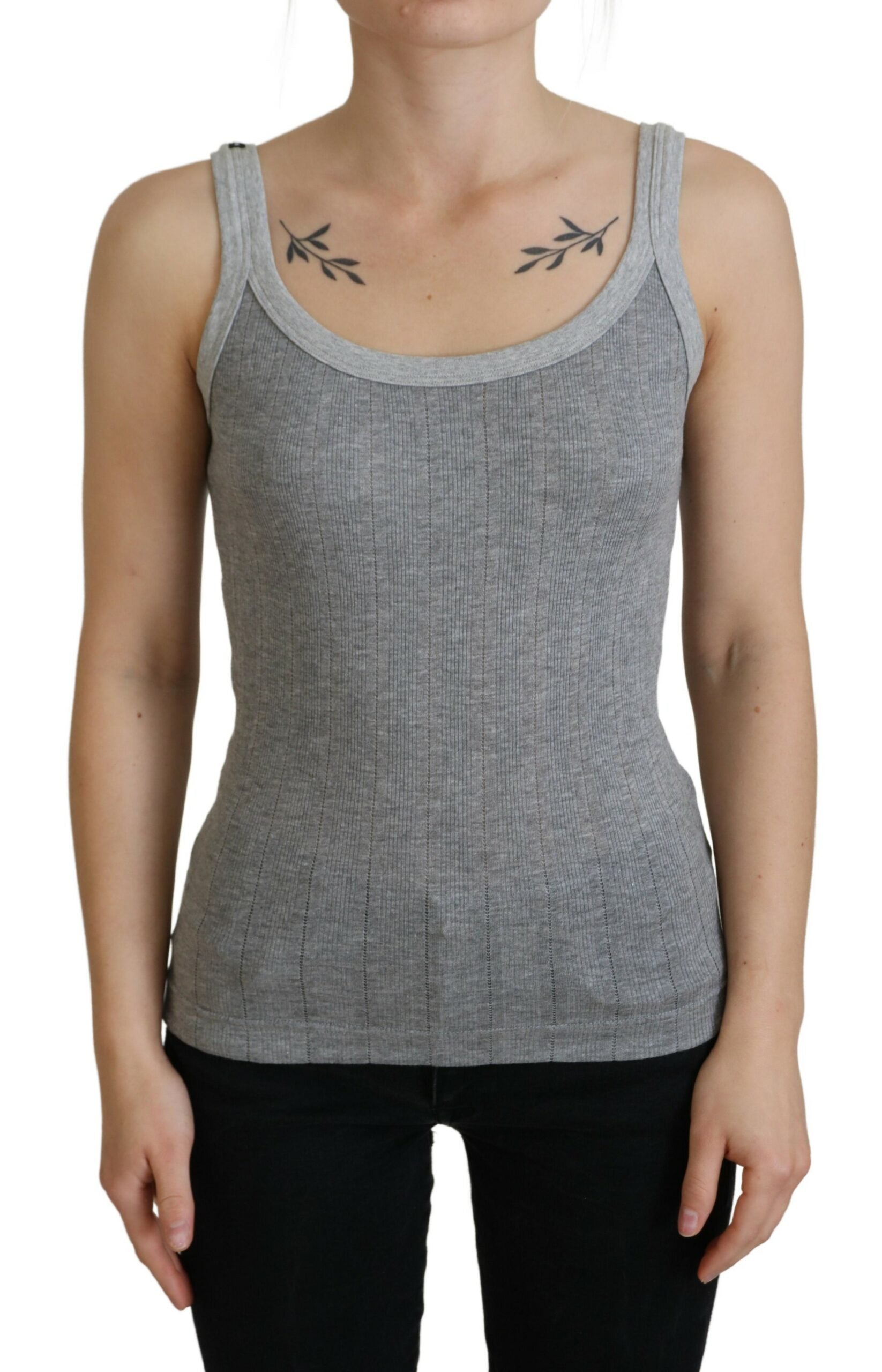 Dolce & Gabbana Gray Cotton Modal Canotta Tank Top T-shirt -   -  Dolce & Gabbana.