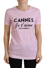 Dolce & Gabbana White Pink CANNES Exclusive T-shirt -   -  Dolce & Gabbana.