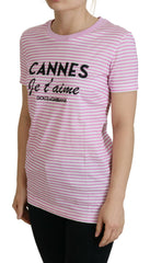 Dolce & Gabbana White Pink CANNES Exclusive T-shirt -   -  Dolce & Gabbana.