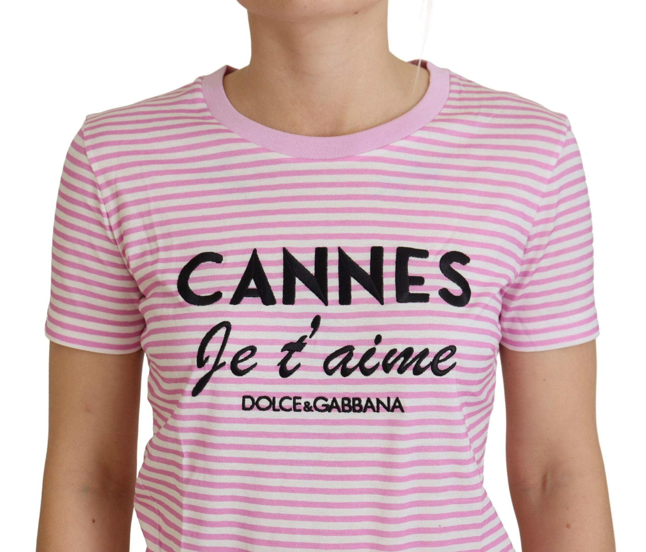 Dolce & Gabbana White Pink CANNES Exclusive T-shirt -   -  Dolce & Gabbana.