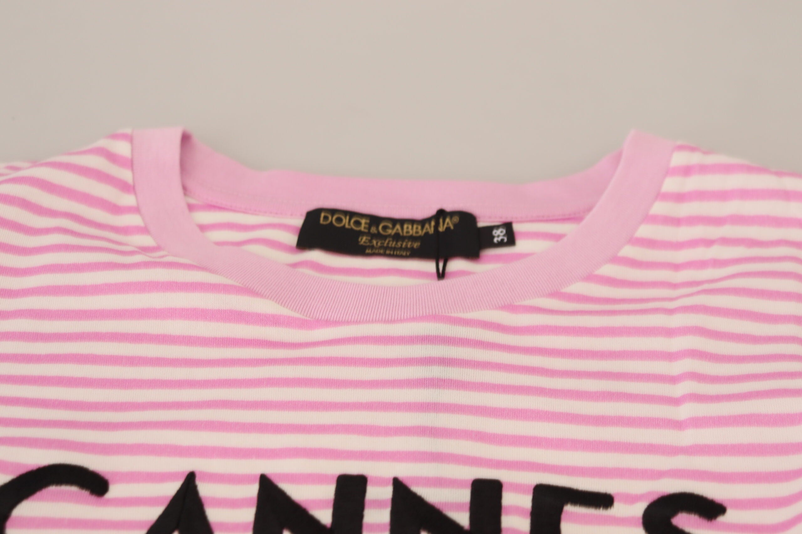 Dolce & Gabbana White Pink CANNES Exclusive T-shirt -   -  Dolce & Gabbana.