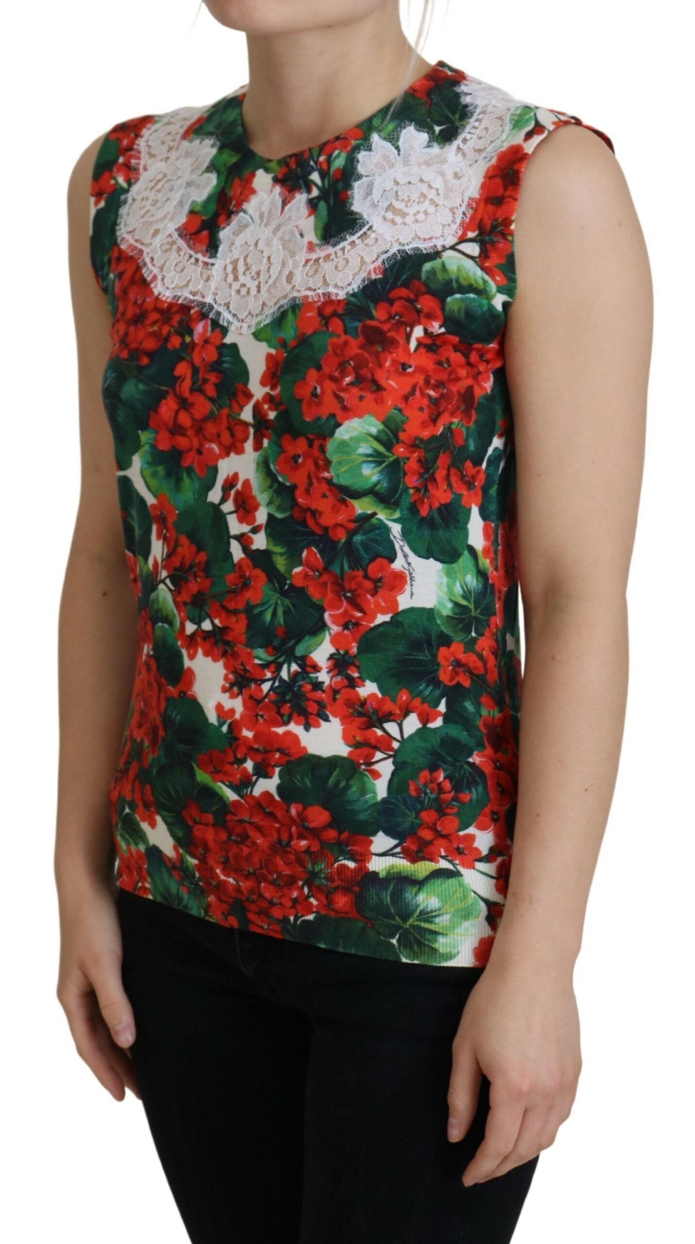 Dolce & Gabbana White Floral Wool Lace Vest Tank Top -   -  Dolce & Gabbana.
