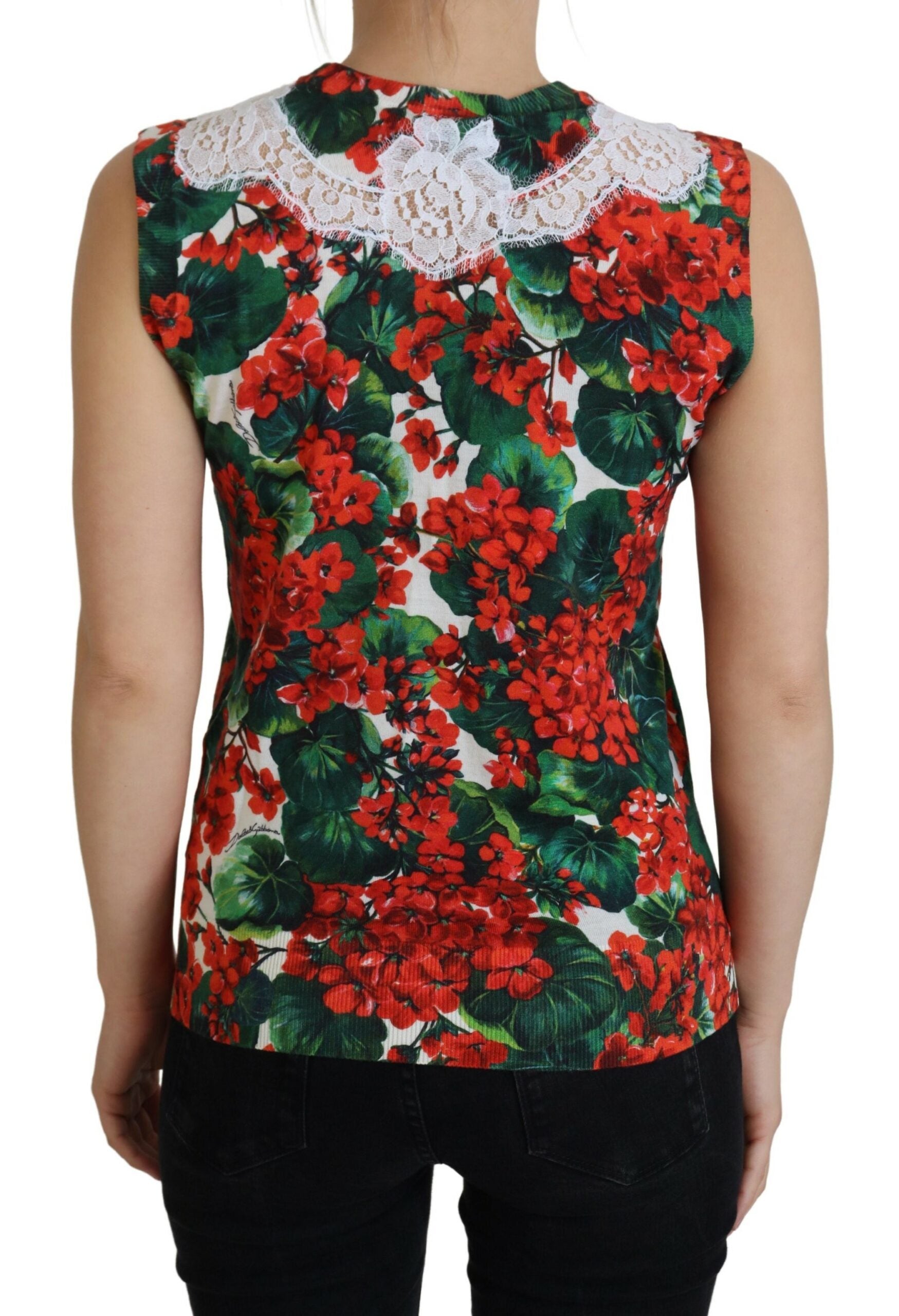 Dolce & Gabbana White Floral Wool Lace Vest Tank Top -   -  Dolce & Gabbana.