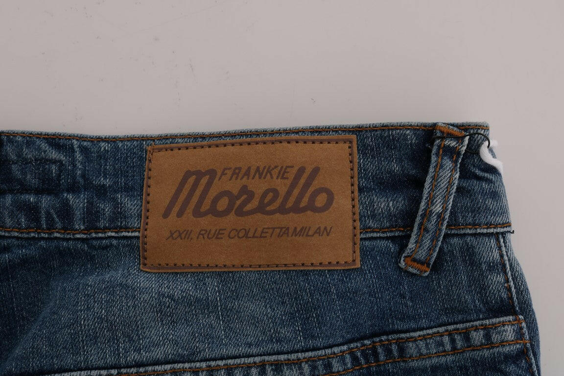Frankie Morello Blue Wash Torn Dunfermile Slim Fit Jeans -   -  Frankie Morello.