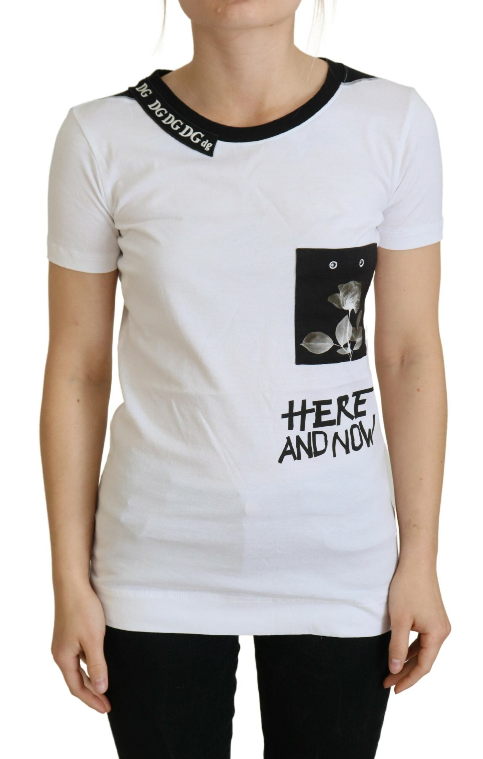 Dolce & Gabbana White Cotton T-shirt Crewneck T-shirt -   -  Dolce & Gabbana.