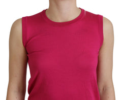 Dolce & Gabbana Pink Silk Vest Pullover Crewneck Tank Top -   -  Dolce & Gabbana.