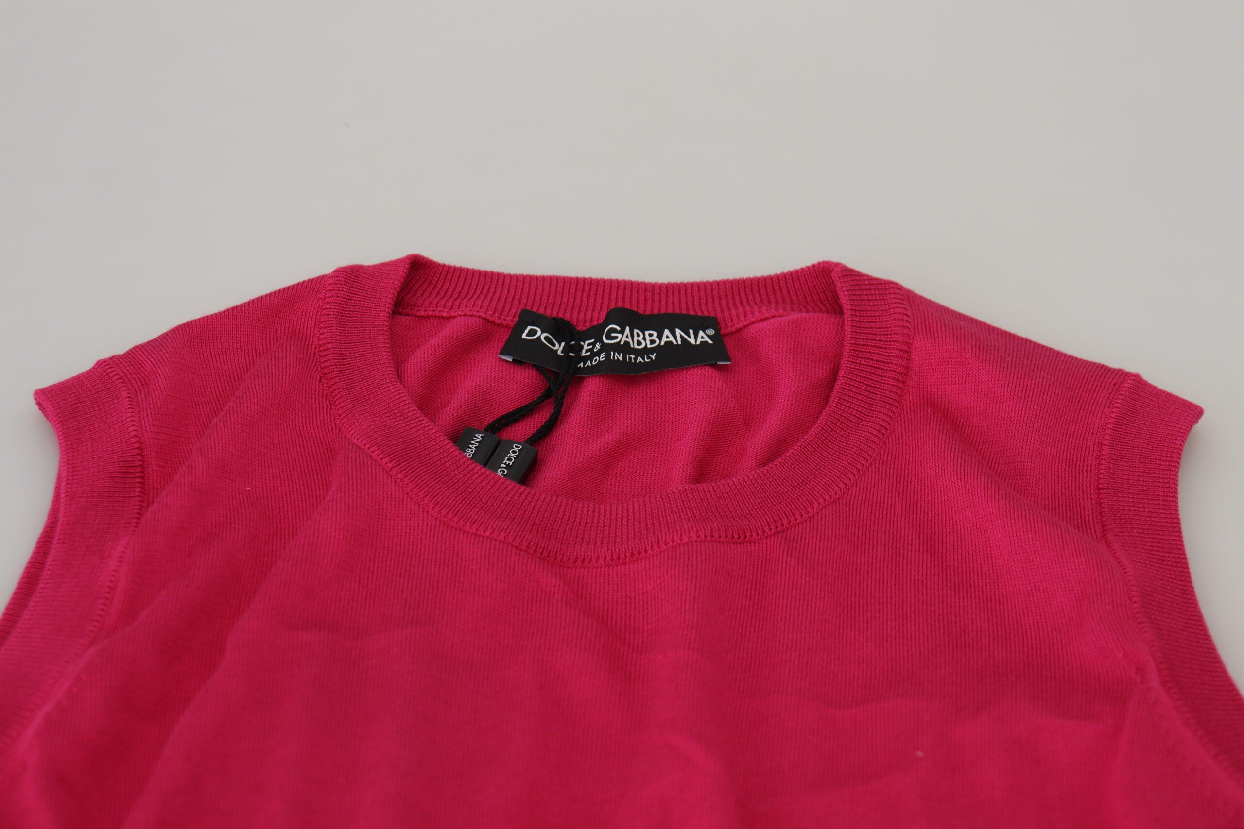 Dolce & Gabbana Pink Silk Vest Pullover Crewneck Tank Top -   -  Dolce & Gabbana.