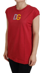 Dolce & Gabbana Red Cotton DG Logo Tank Top T-shirt -   -  Dolce & Gabbana.