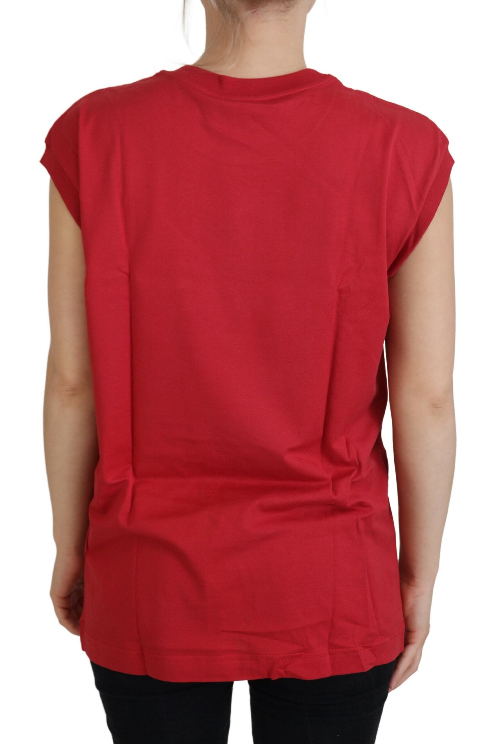 Dolce & Gabbana Red Cotton DG Logo Tank Top T-shirt -   -  Dolce & Gabbana.