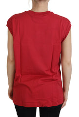 Dolce & Gabbana Red Cotton DG Logo Tank Top T-shirt -   -  Dolce & Gabbana.