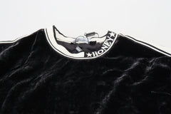 Dolce & Gabbana Black Velvet Crewneck Pullover Sweater -   -  Dolce & Gabbana.