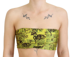 John Galliano Yellow Newspaper Print Cropped Blouse -   -  John Galliano.