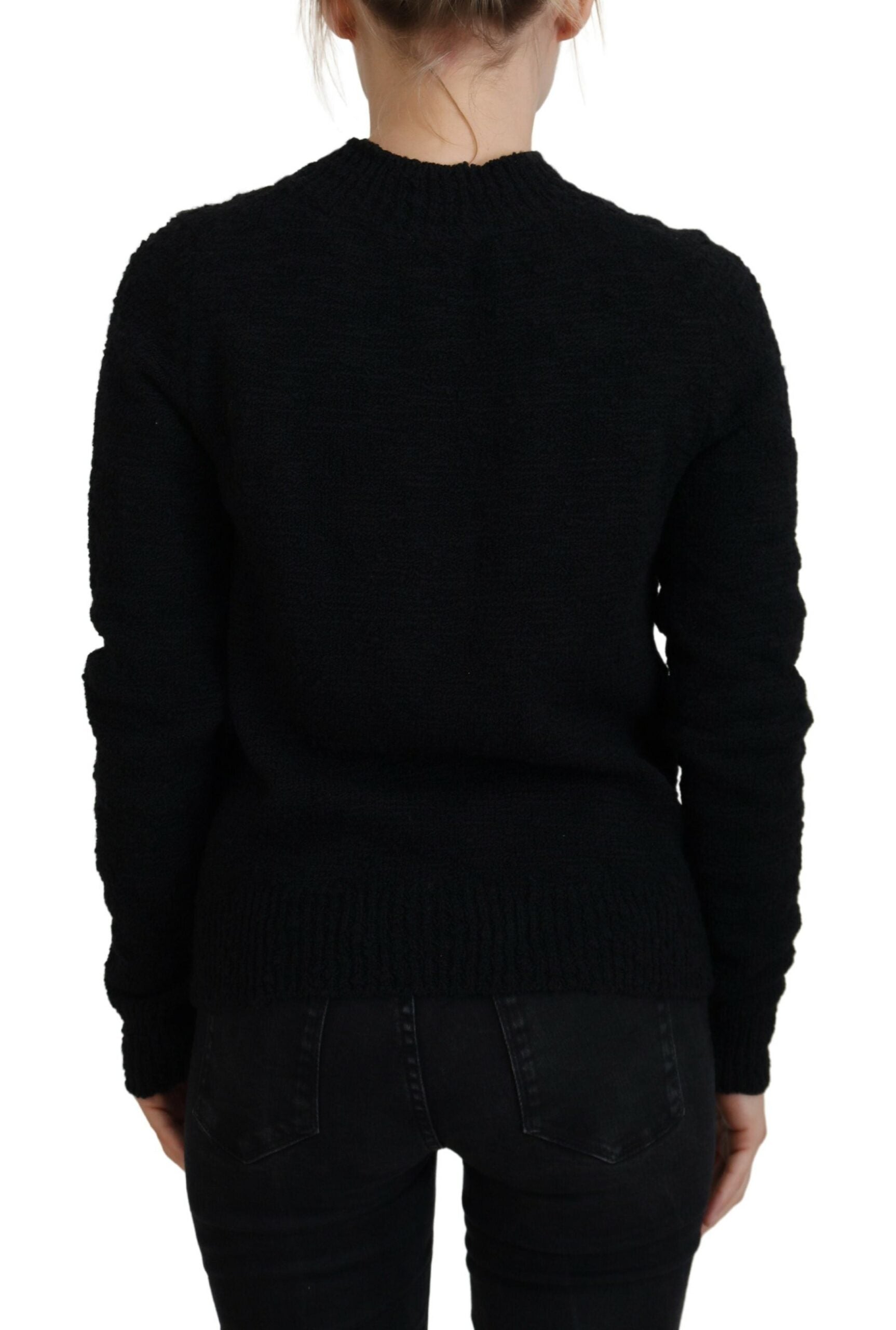 Dolce & Gabbana Black Wool Knit Crewneck Pullover Sweater -   -  Dolce & Gabbana.
