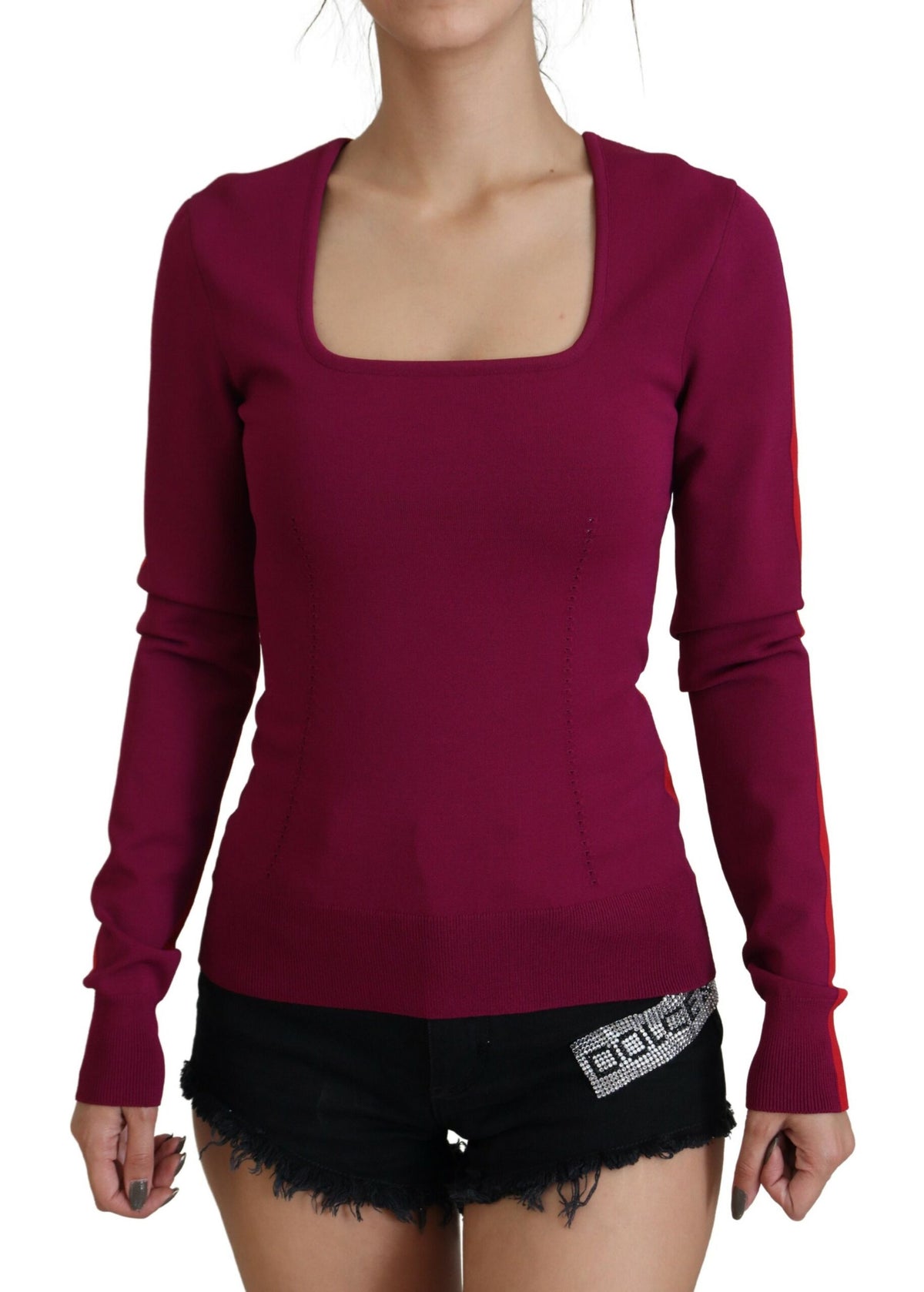Dolce & Gabbana Multicolor Viscose Square Neck Pullover Sweater -   -  Dolce & Gabbana.