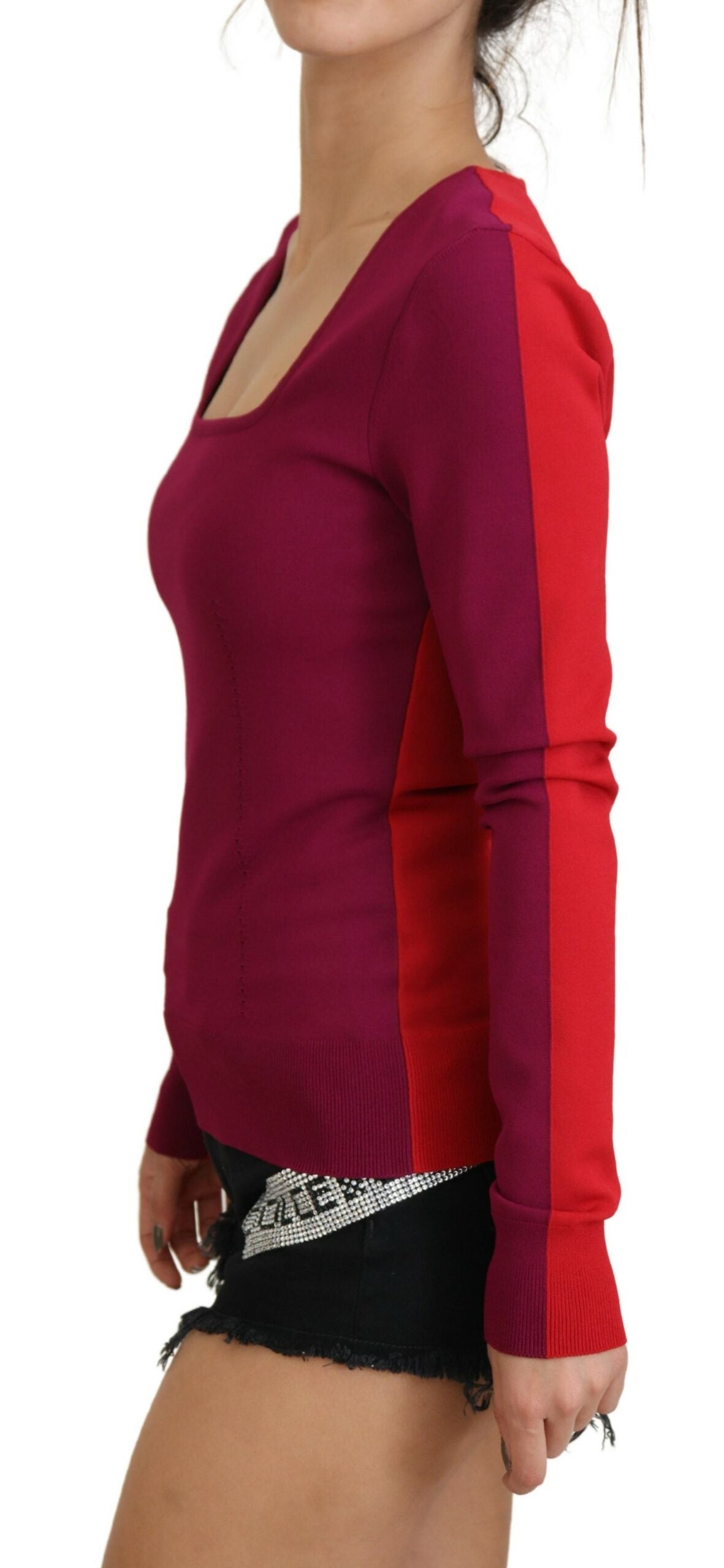 Dolce & Gabbana Multicolor Viscose Square Neck Pullover Sweater -   -  Dolce & Gabbana.