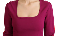 Dolce & Gabbana Multicolor Viscose Square Neck Pullover Sweater -   -  Dolce & Gabbana.