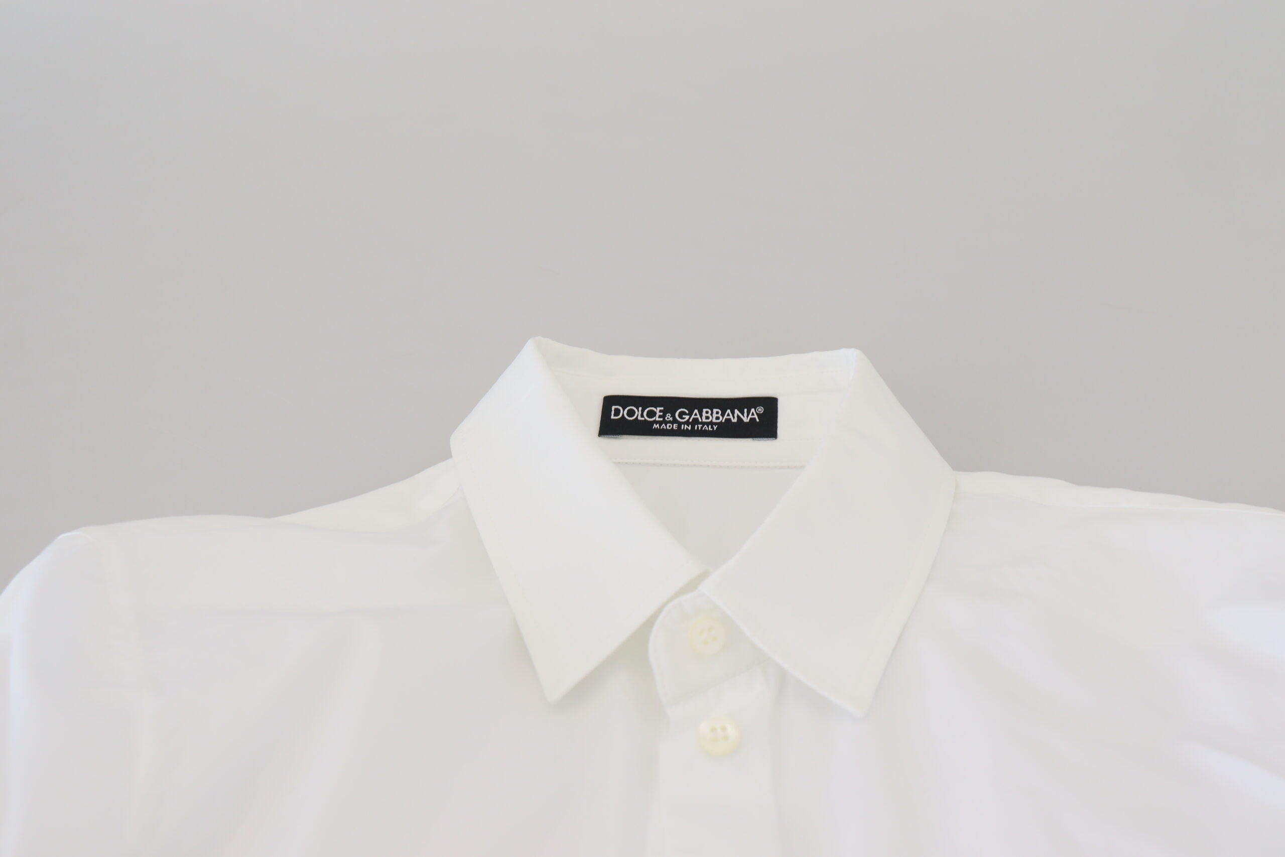 Dolce & Gabbana White Cotton Collared Long Sleeves Formal Top -   -  Dolce & Gabbana.