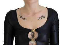 Dolce & Gabbana Black Cotton Stretch Open Chest 3/4 Sleeve Top -   -  Dolce & Gabbana.