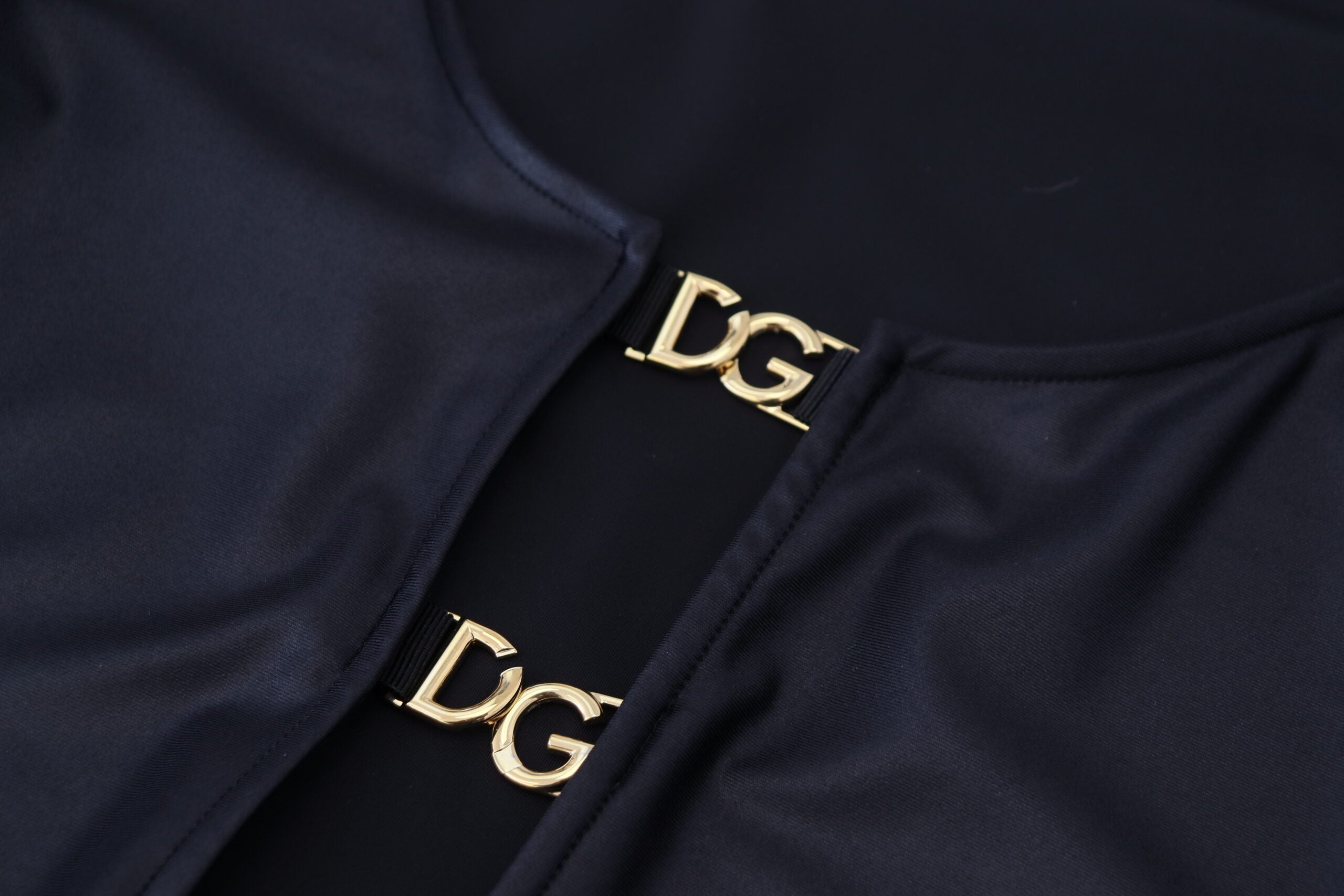 Dolce & Gabbana Black Cotton Stretch Open Chest 3/4 Sleeve Top -   -  Dolce & Gabbana.